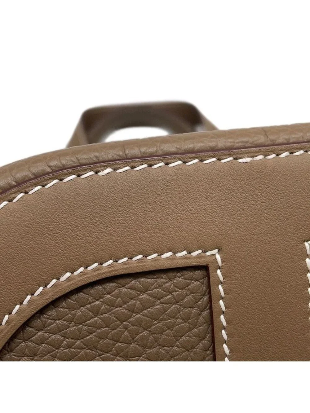 Hermes Tote in the Loop 18 Etoupe Gold Taurillon Clemence Swift